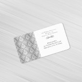 Silver Damask 25th Wedding Jubileum Etiket