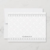 Silver Damask 30th Jubileum Celebration Invite Kaart (Achterkant)