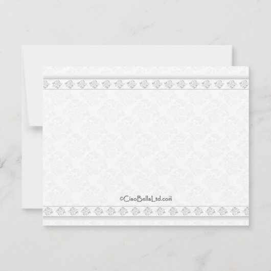 Silver Damask 70th Jubileum Celebration Invite Kaart (Achterkant)