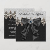 Silver Damask Black Stropdas Formal Corporate Part Kaart (Voorkant / Achterkant)