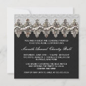 Silver Damask Black Stropdas Formal Corporate Part Kaart (Achterkant)