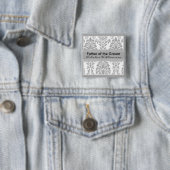 Silver Damask Bridal Party - Vader van de Groom Vierkante Button 5,1 Cm (In situ)