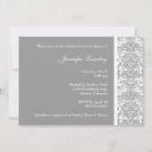 Silver Damask Bridal Shower Invitation Kaart (Voorkant)
