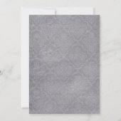Silver Damask Chalkboard Wedding Invitations Kaart (Achterkant)