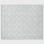 SiLVER DAMASK ELEGANT BIRTHDAY WEDDING WRAP Cadeaupapier (Vlak)