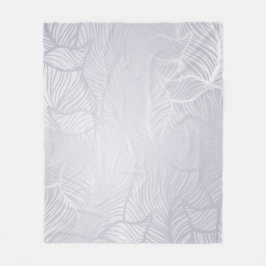 Silver  Damask Fleece Blanket Deken