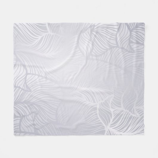 Silver  Damask Fleece Blanket Deken (Voorkant (Horizontaal))