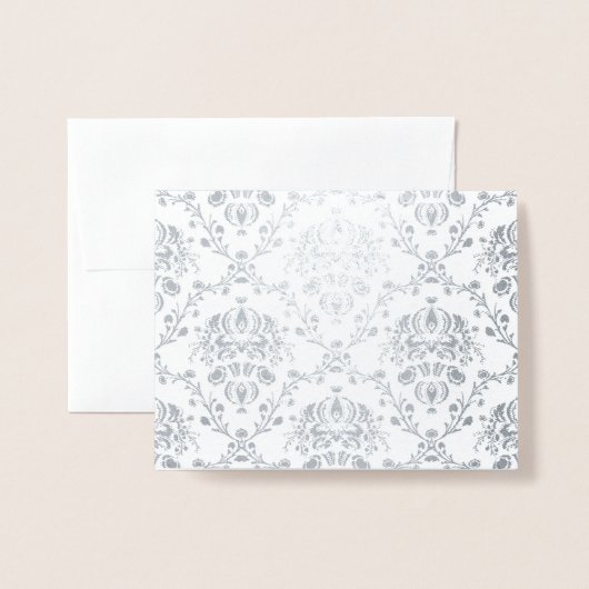 Silver Damask Folie Kaarten (Voorkant met envelop)