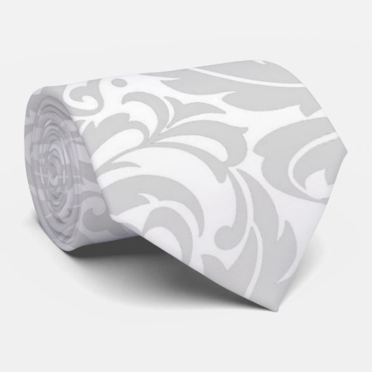 Silver Damask Holiday Stropdas (Opgerold)