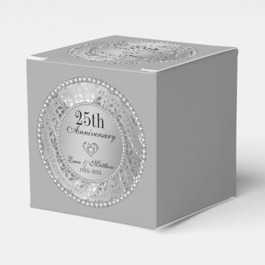 Silver Damask-Jubileum Bedankdoosjes (Voorkant Zijde)