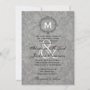 Silver Damask  Lijst Wedding Metallic Kaart
