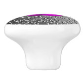 Silver Damask met een faux amethyst gemstone Keramische Knop (Zijkant)
