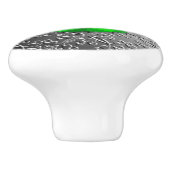 Silver Damask met een faux emerald gemstone Keramische Knop (Zijkant)