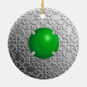 Silver Damask met een faux jade gemstone Keramisch Ornament (Achterkant)