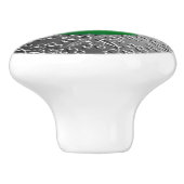 Silver Damask met een faux jade gemstone Keramische Knop (Zijkant)