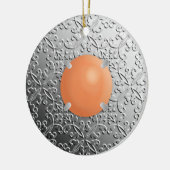 Silver Damask met een faux koraalsteen Keramisch Ornament (Links)