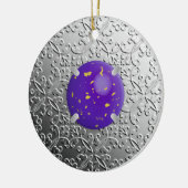 Silver Damask met een faux lapis lazuli gemstone Keramisch Ornament (Links)