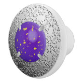 Silver Damask met een faux lapis lazuli gemstone Keramische Knop (Rechts)