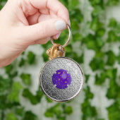Silver Damask met een faux lapis lazuli gemstone Sleutelhanger (Hand)