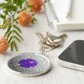 Silver Damask met een faux lapis lazuli gemstone Sleutelhanger (Zijkant)