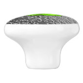 Silver Damask met een faux peridot gemstone Keramische Knop (Zijkant)