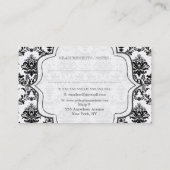 SILVER Damask Modern Chic Stylish Business Mode Visitekaartje (Achterkant)