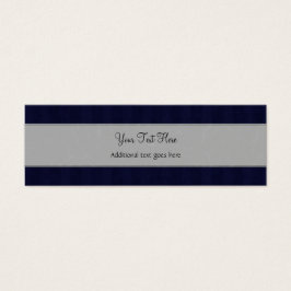 Silver Damask op Blue met Stripes en Monogram Mini Visitekaartjes