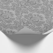 Silver Damask Pattern Cadeaupapier (Hoek)