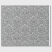 Silver Damask Pattern Cadeaupapier (Vlak)
