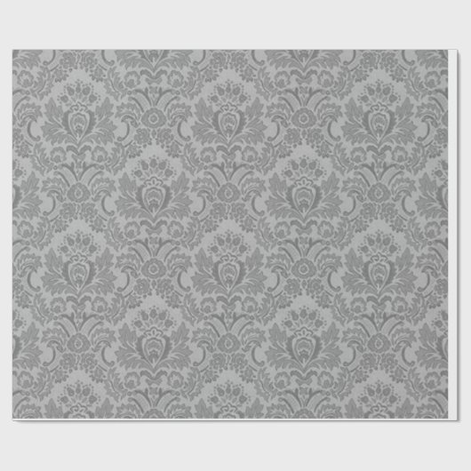 Silver Damask Pattern Cadeaupapier (Vlak)