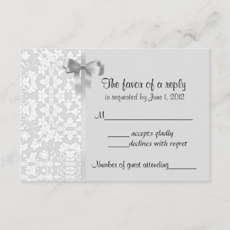 Silver Damask RSVP-kaarten RSVP Kaartje