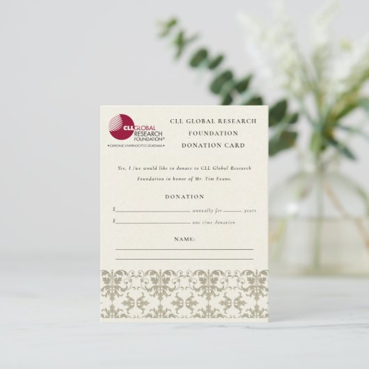 Silver Damask Seminar Event, QR Code Donatie Kaart (Staand voorkant)