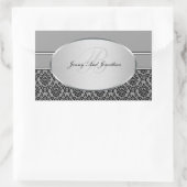 Silver Damask-Stickers Rechthoekige Sticker (Tas)