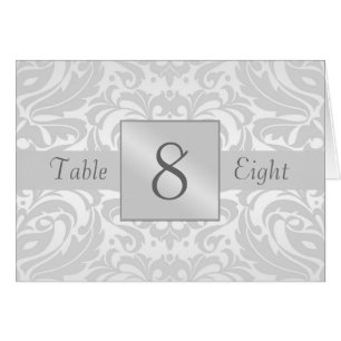 Silver Damask-tabelnummer gevouwen kaart