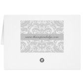 Silver Damask-tabelnummer gevouwen kaart (Achterkant Horizontaal)