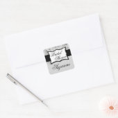Silver Damask-Vrijgezellenfeest Vierkante Sticker (Envelop)