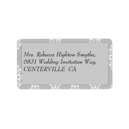 Silver Damask Wedding Etiket