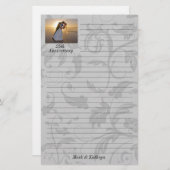 Silver Damask Wedding Jubileum Briefpapier (Voorkant / Achterkant)