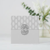 Silver Damask Wedding Kaart (Staand voorkant)