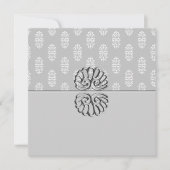 Silver Damask Wedding Kaart (Voorkant)