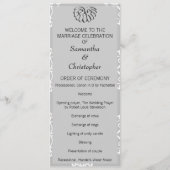 Silver Damask Wedding Program Programmakaart (Voorkant)
