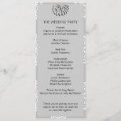Silver Damask Wedding Program Programmakaart (Achterkant)