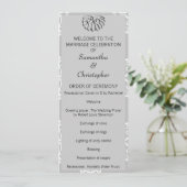 Silver Damask Wedding Program Programmakaart (Staand voorkant)
