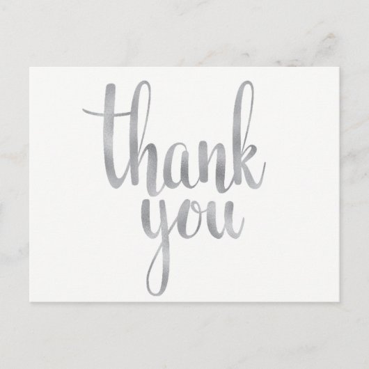 Silver dank u briefkaarten, folie briefkaart (Voorkant)
