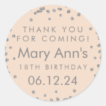 Silver Dank u Verjaardag Glitter Confetti Roos