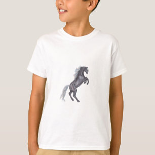Silver Dapple Horse kweek zwarte Pony Equine Grey T-shirt