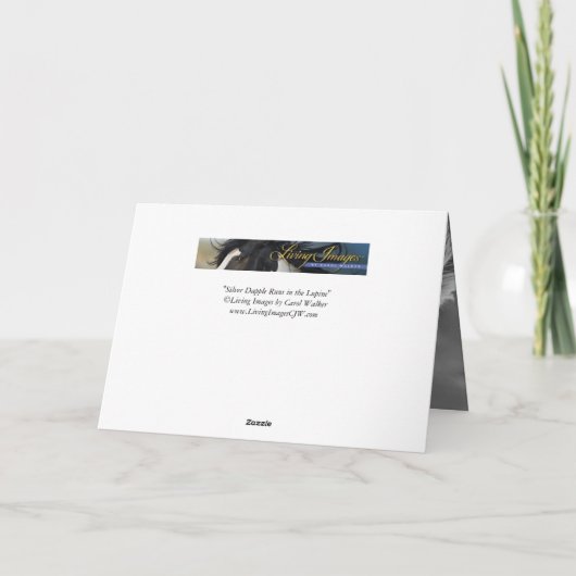 Silver Dapple in het Lupine Horse Wenskaart Kaart (Achterkant)