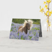 Silver Dapple in het Lupine Horse Wenskaart Kaart (Gele Bloem)