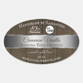 Silver Dark Brown Wood Grain Product Labels Logo (Voorkant)