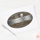 Silver Dark Brown Wood Grain Product Labels Logo (Envelop)